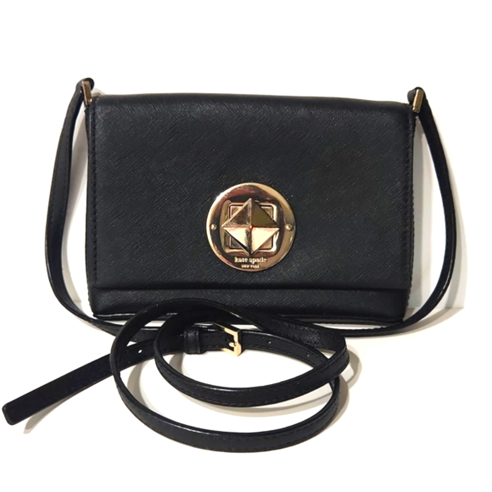 Kate Spade Newbury Lane Black Leather Mini Crossbody Bag